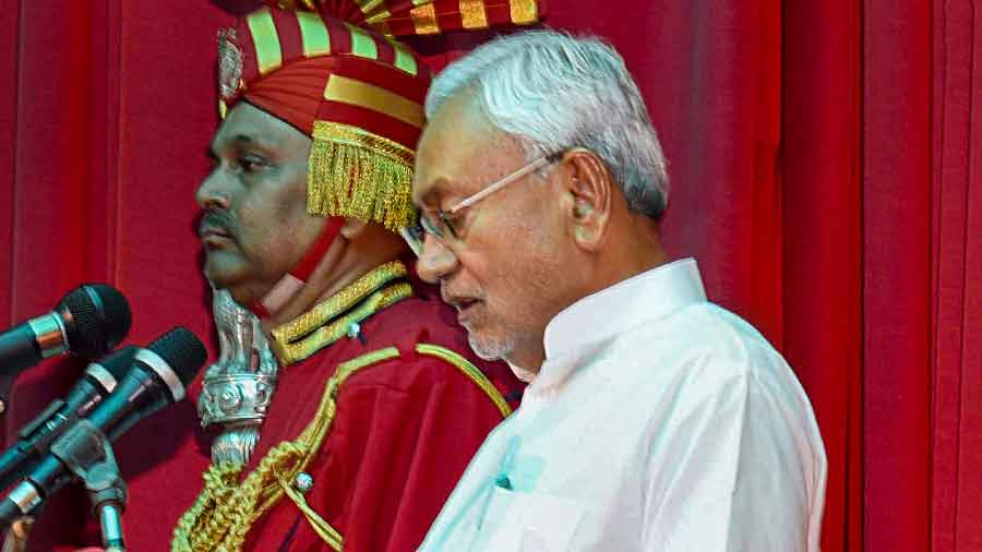 JD(U) leader Nitish Kumar sworn-in as Chief Minister of Bihar
