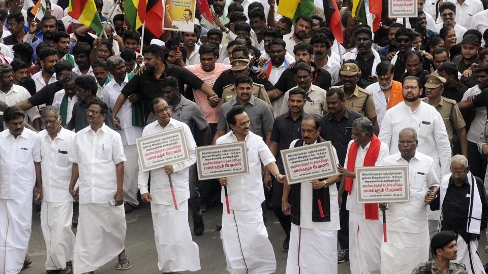 casefiledagainstdmkchiefmkstalin8000othersforholdingrallyagainstcaainchennai