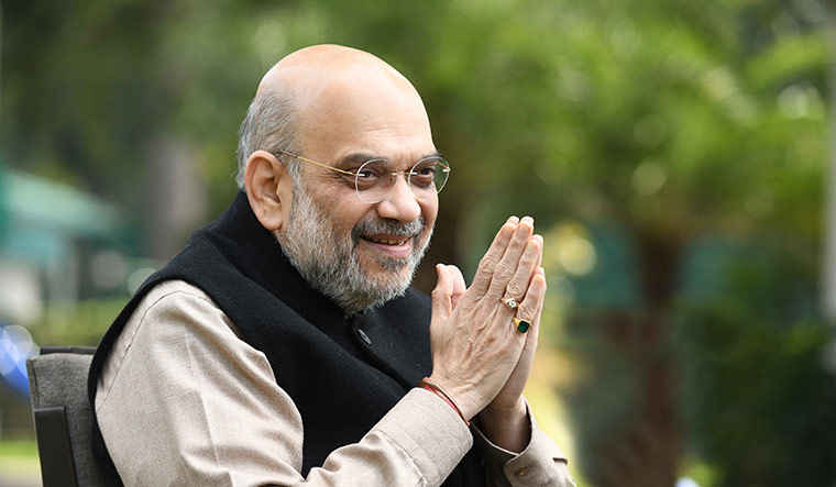 HM Amit Shah interacts with BSF personnel in Chhattisgarh
