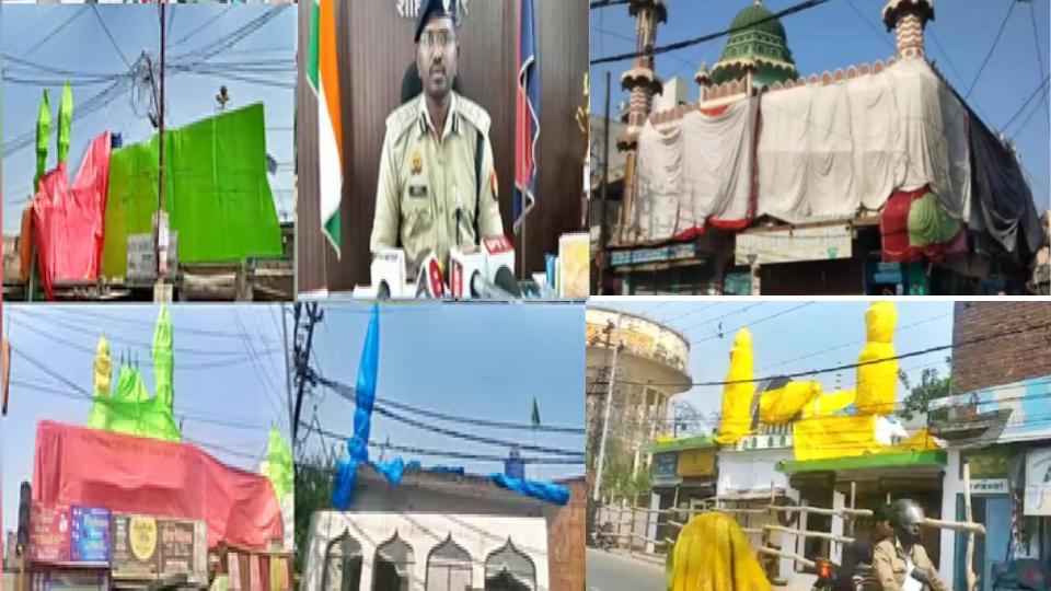 60mosquesinuttarpradeshcoveredwithtarpaulinfor‘jootamaar’holi