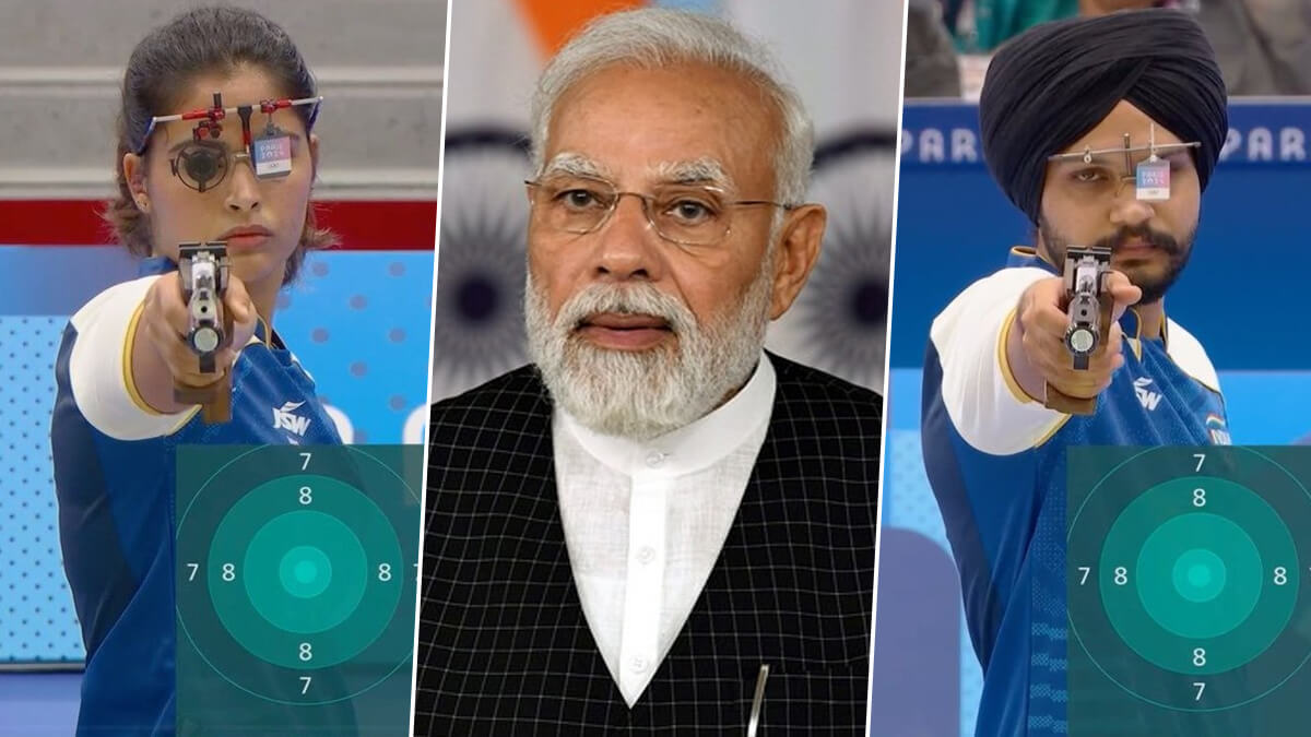 parisolympics:pmmodipresidentcongratulatemanubhakersarabjotsinghpairforwinningbronze