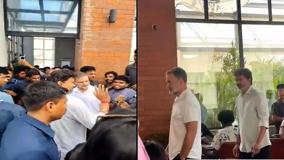 Rahul Gandhi Meets CM Vijay Over Coffee