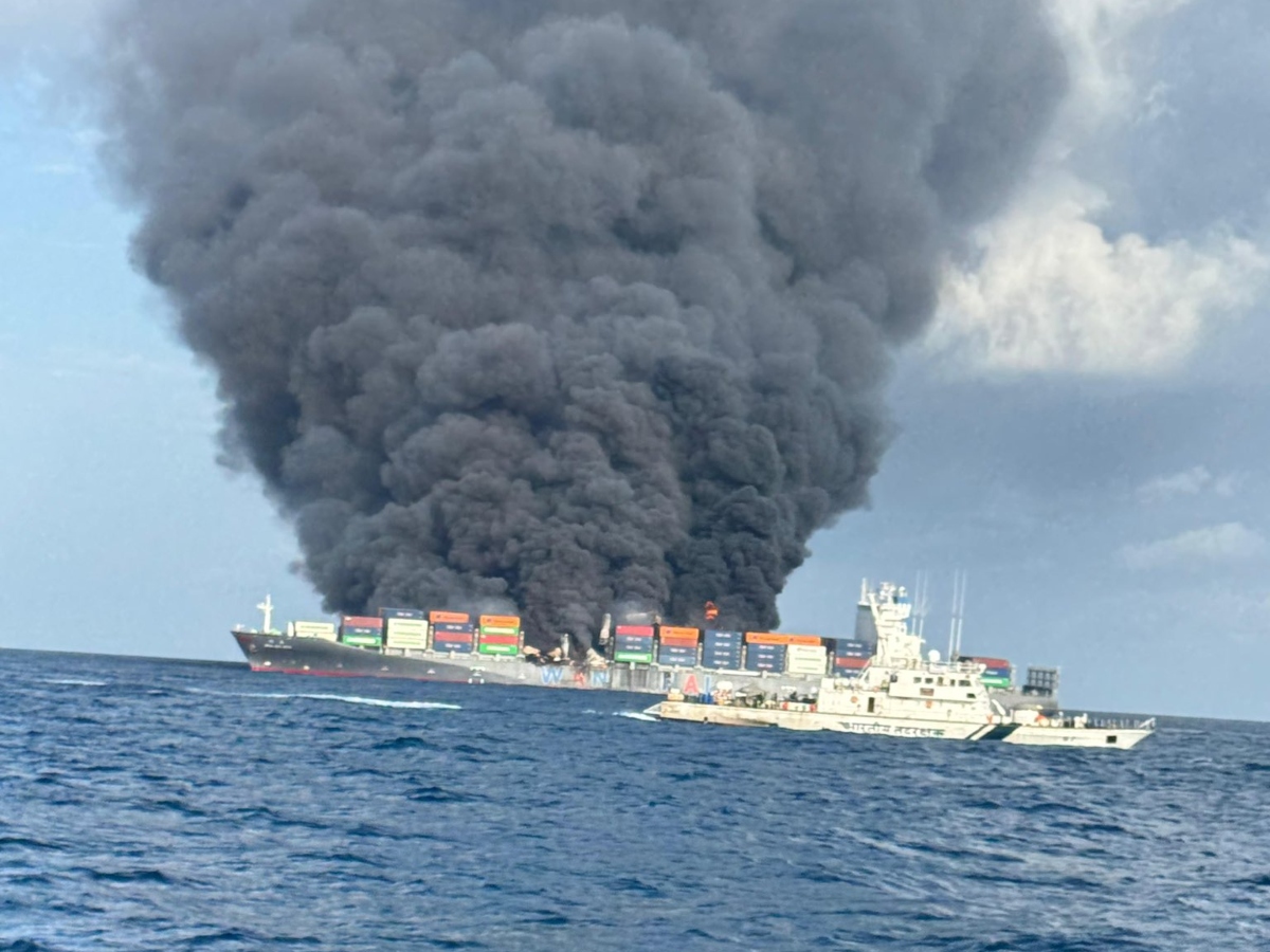 Indian Navy rescues 18 crew after fire on Singaporean Ship MV Wan Hai 503