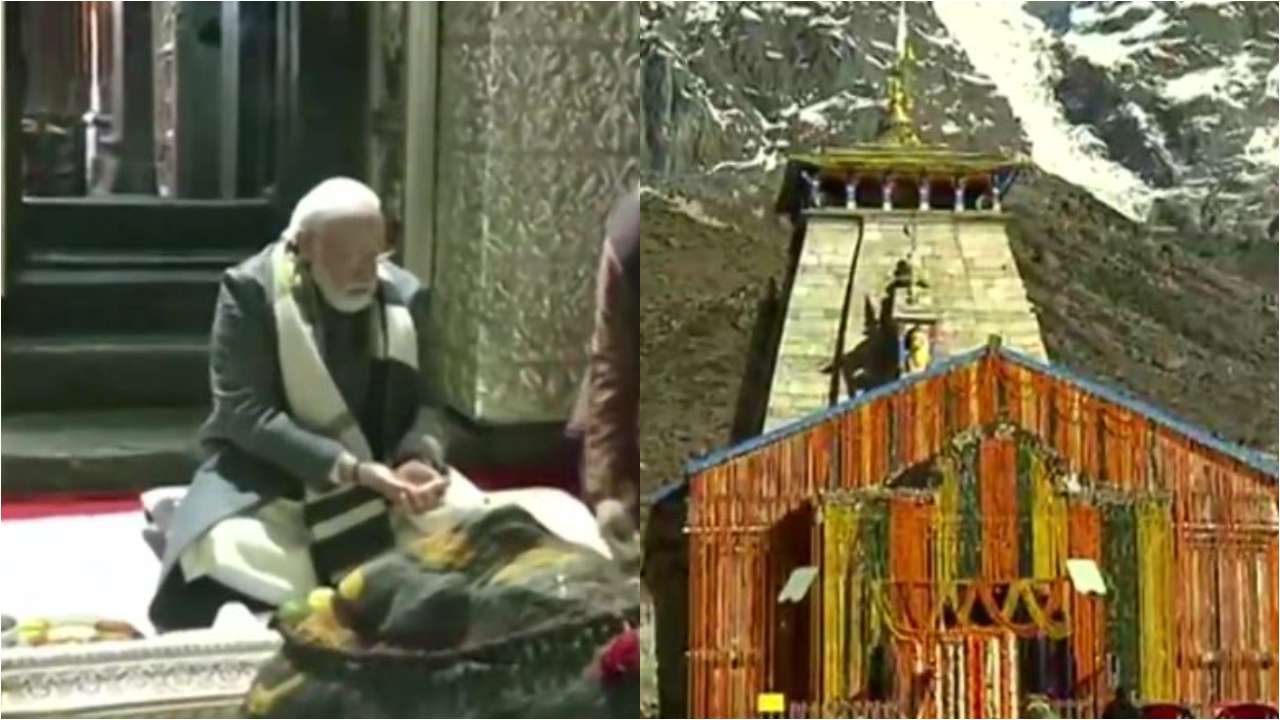 pmmodioffersprayersatkedarnathtemple