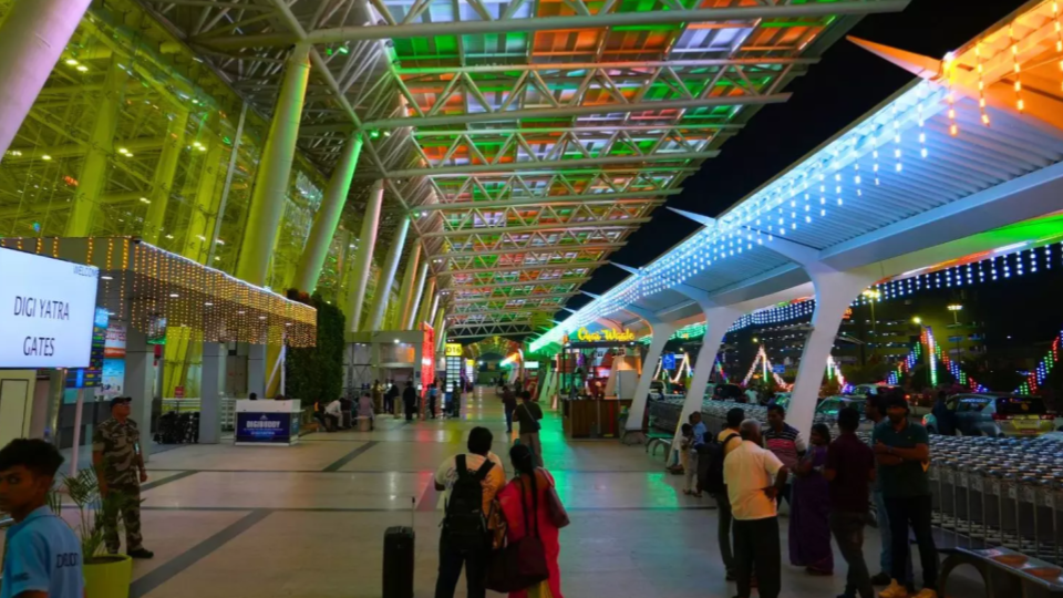 Chennai Airport Dazzles in Vibrant Tricolour Lights 