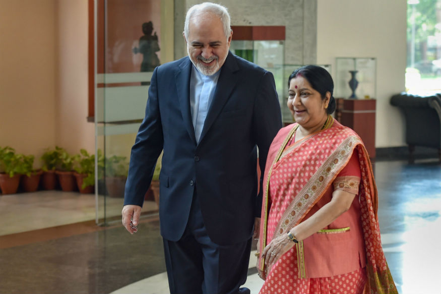 sushmaswarajholdsmeetingwithforeignministerofiranmohammadjavadzarif