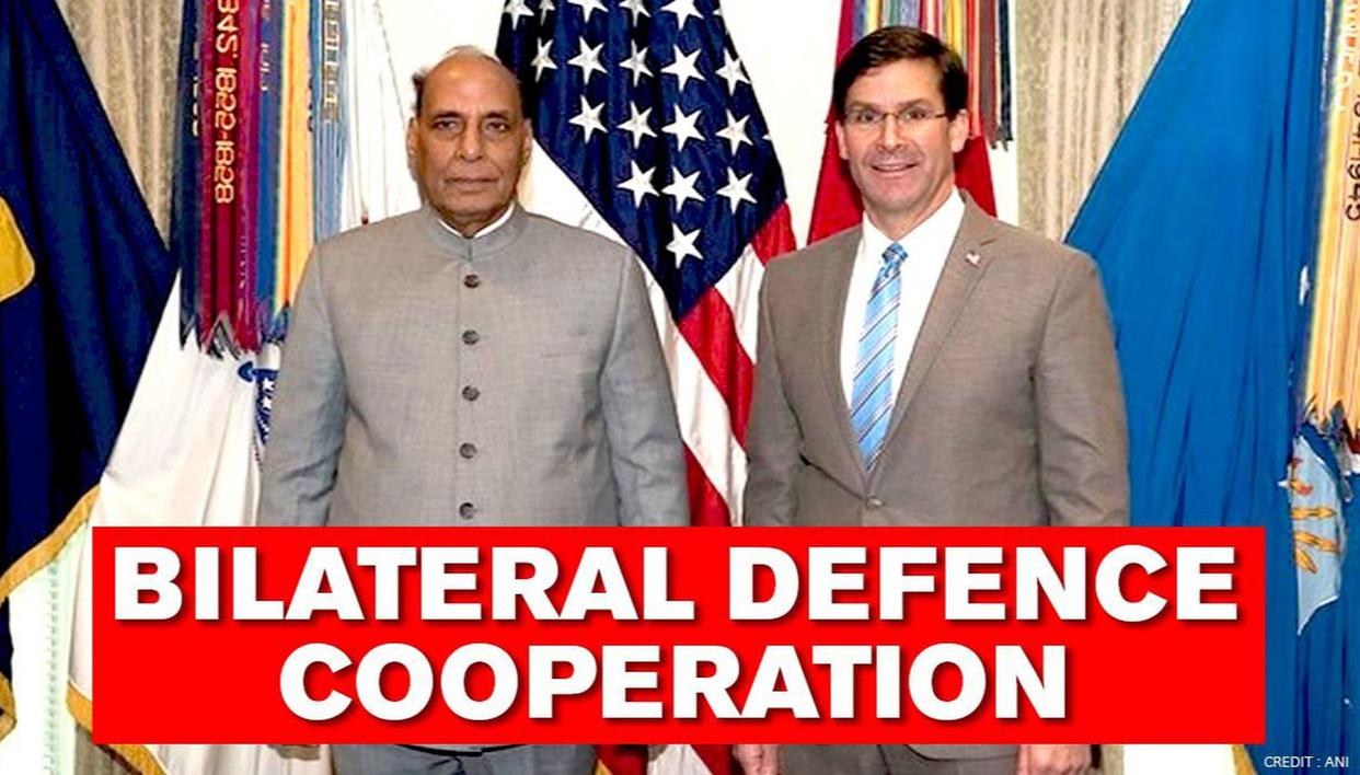 defenceministerrajnathsinghandusdefencesecymarkesperreviewbilateraldefencecooperationbetweenbothcountries