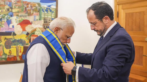 Cyprus confers highest civilian honour “Grand Cross of the Order of Makarios III’ upon Prime Minister Modi