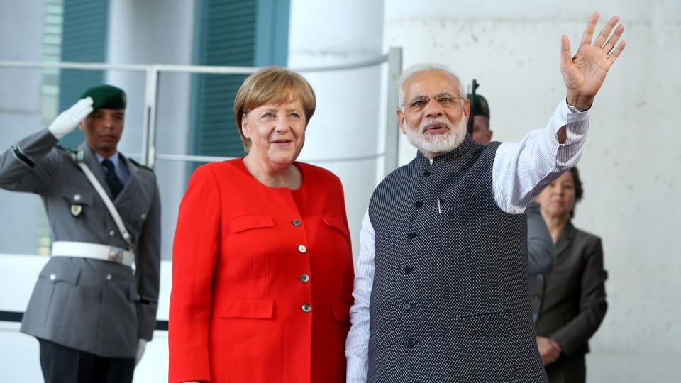 pmmodidiscussesseveralbilateralandglobalissueswithgermanchancellorangelamerkel