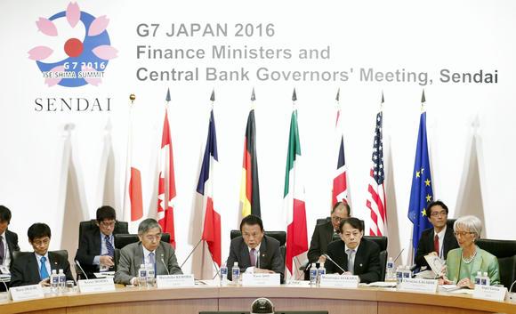 g7summit2016:financeministerdiscusschineseeconomyoilprices