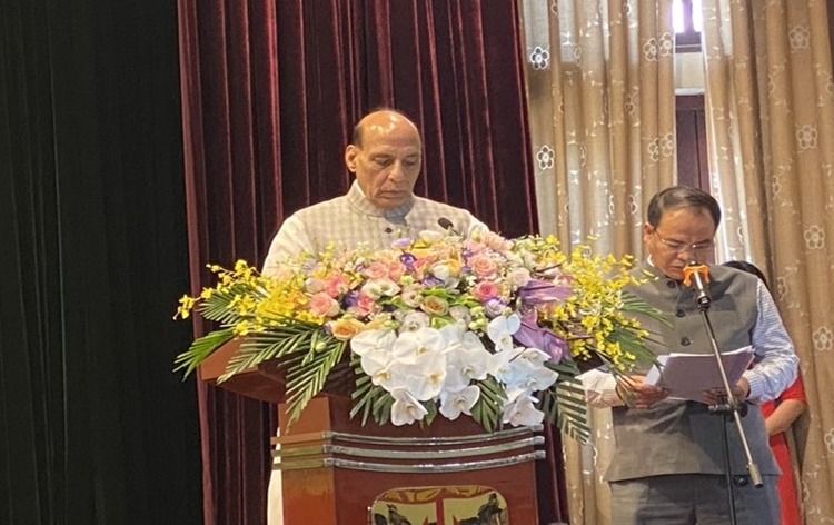 DM Rajnath Singh attends handover ceremony of 12 High Speed Guard Boats in Vietnam