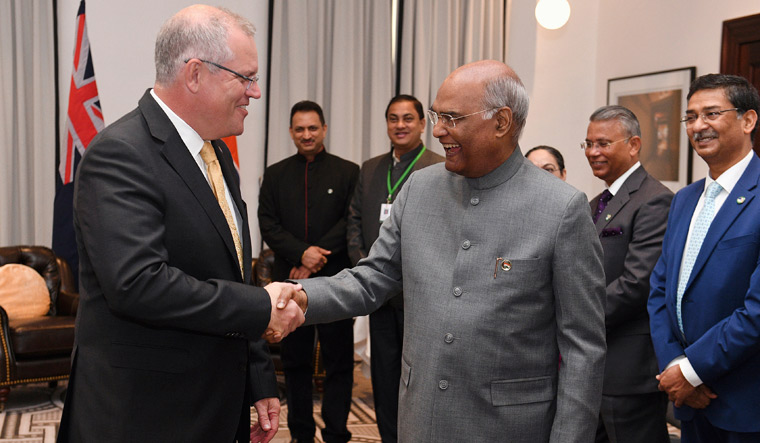 presidentkovindmeetsaustralianpmscottmorrisoninsydney