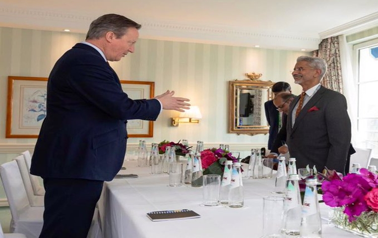 EAM Jaishankar meets UK Foreign Minister David Cameron in Germany on the sidelines of Munich Security Conference